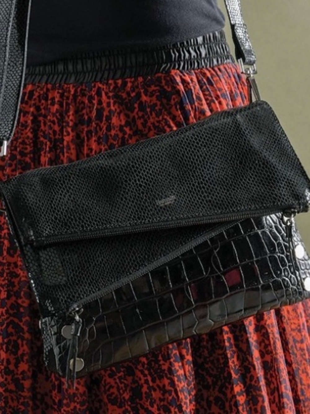 Hammitt Dillon Crocodile Embossed Crossbody (size Medium) - Excellent Condition